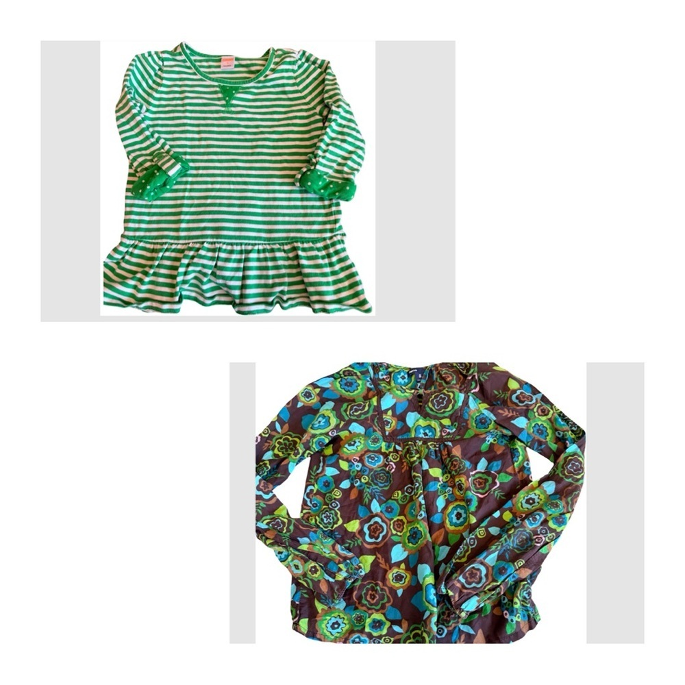 2 Girls Tops – Size 8, Floral & Stripes (Gap & Gymboree)
